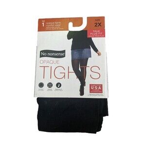 No nonsense Black Opaque Tights Size 2X